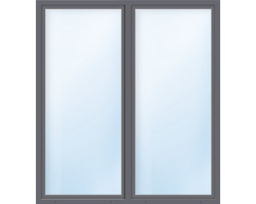 Porte-fenêtre 2 battants avec montant vertical ARON Basic blanc/anthracite 1600x1950 mm
