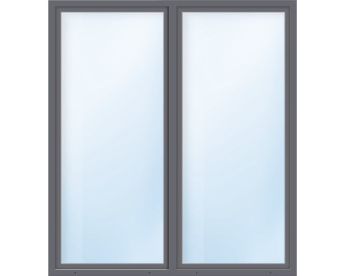 Porte-fenêtre 2 battants avec montant vertical ARON Basic blanc/anthracite 1300x2100 mm