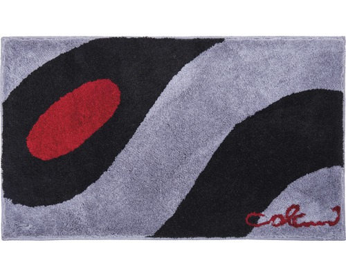 Tapis avec motif abstrait en gris, noir et rouge