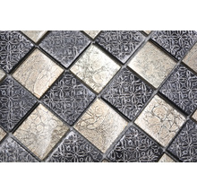 Carreaux de mosaïque à motif floral et effet craquelé