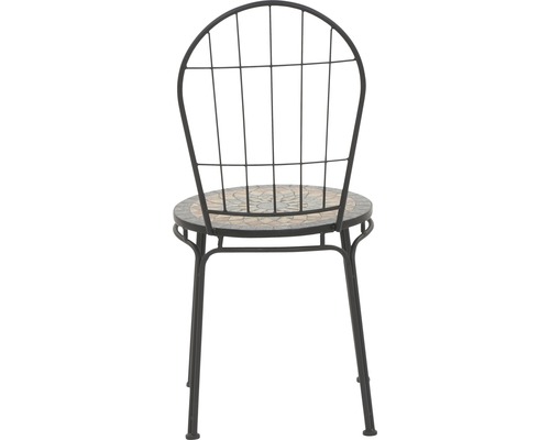 Gartenstuhl mit Mosaikfliesensitz und Metallgestell