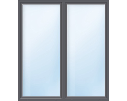 Porte-fenêtre 2 battants avec montant vertical verre de sécurité trempé ARON Basic blanc/anthracite 1200x1900 mm