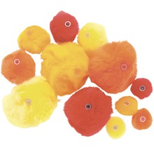 Acryl-Pompons mit Öse rot Mix ca. 45 Stück