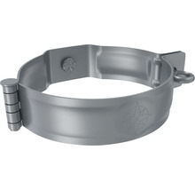 Rohrschelle aus Metall mit Verschluss und Öse