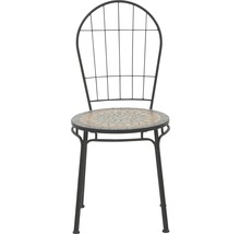 Gartenstuhl aus Metall mit Mosaikfliesensitz