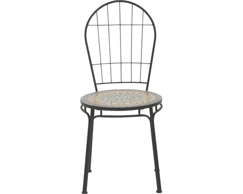 Gartenstuhl aus Metall mit Mosaikfliesensitz