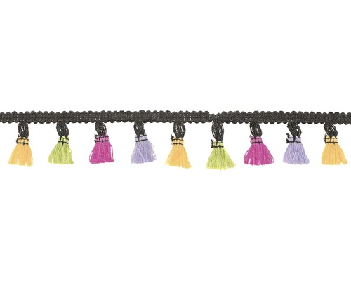 Dekorative Borte mit bunten Quasten