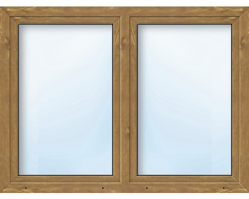 Fenêtre en plastique 2 vantaux avec montant vertical ARON Basic blanc/golden oak 1350x750mm