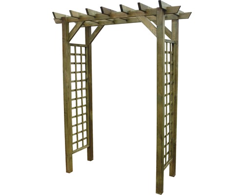 Gartenbogen aus Holz mit Rankgitter