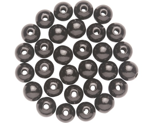 Perles en bois mélange noir 8 mm 80 pièces