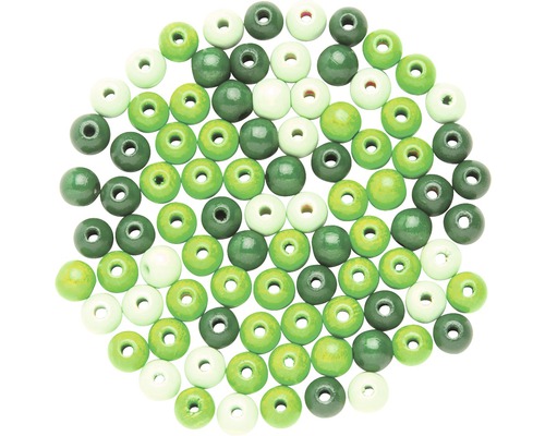 Perles en bois mélange vert 8 mm 80 pièces