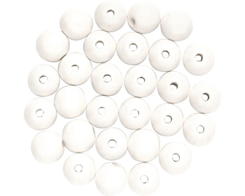 Perles en bois mélange blanc 12 mm 28 pièces