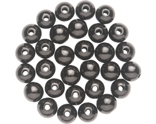 Perles en bois mélange noir 12 mm 28 pièces