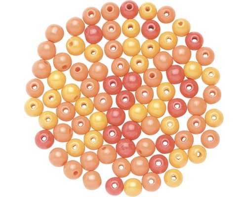Perles en bois mélange orange 12 mm 28 pièces