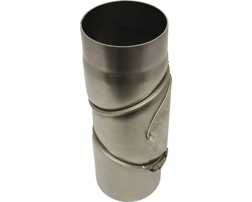 Conduit de poêle coudé Ø 120 mm rotatif avec trappe rétracté brut Raccord de tuyau métallique avec mécanisme de verrouillage