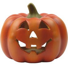 Halloween-Kürbis mit geschnitztem Gesicht zur Dekoration