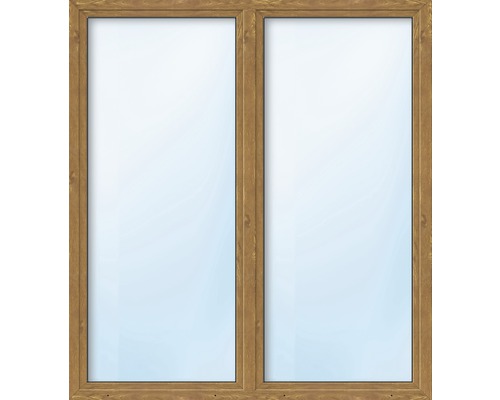 Porte-fenêtre 2 battants avec montant vertical ARON Basic blanc/golden oak 1250x2000 mm