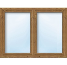 Fenêtre en plastique 2 vantaux avec montant vertical verre de sécurité trempé ARON Basic blanc/golden oak 1550x1550 mm-thumb-0