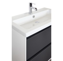 Badmöbel-Set Sanox Evora BxHxT 81 x 170 x 45,5 cm Frontfarbe anthrazit matt mit Waschtisch Keramik weiß und Waschtischunterschrank Waschtisch Spiegel mit LED-Beleuchtung-thumb-2