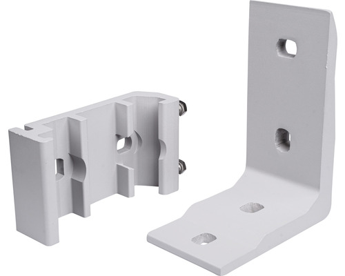 Deux supports de montage pour panneaux solaires avec trous de vis