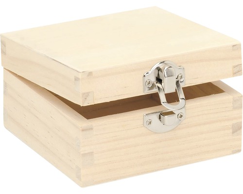 Boîte en bois carrée 10x10x5,5 cm