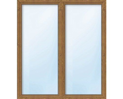 Porte de balcon 2 vantaux avec montant verticaux ESG ARON Basic blanc/golden oak 1200x2050 mm