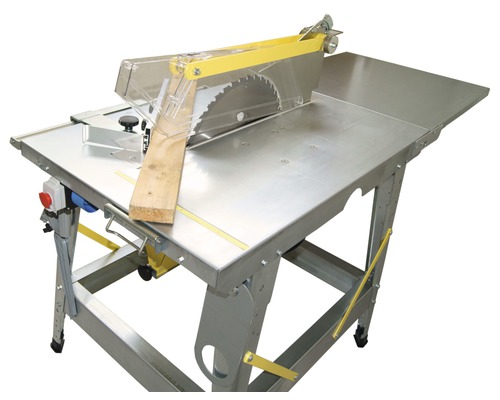 Tischkreissäge mit Holzwerkstück