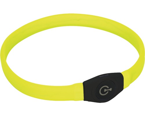 Collier lumineux Karlie Visio silicone 65 cm jaune Bracelet LED jaune pour la sécurité