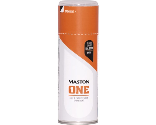 Peinture aérosol Maston ONE! mate satinée RAL 2000 orangé jaune 400 ml Maston One peinture aérosol jaune orangé RAL 2000