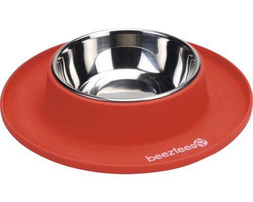 Gamelle Beeztees silicone 250 ml 24 x 4,5 cm rouge