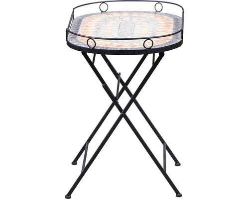 Klapptisch mit Mosaikplatte und Metallgestell