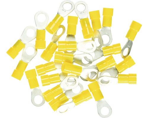 Haupa BLV260288 Ringkabelschuh isoliert M6 2,5-6 mm² gelb 25 Stück Ringkabelschuhe mit Isolierung