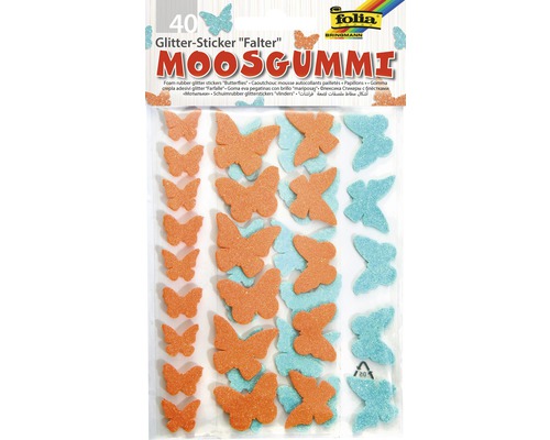 Moosgummi Glitter-Sticker Falter40-tlg.