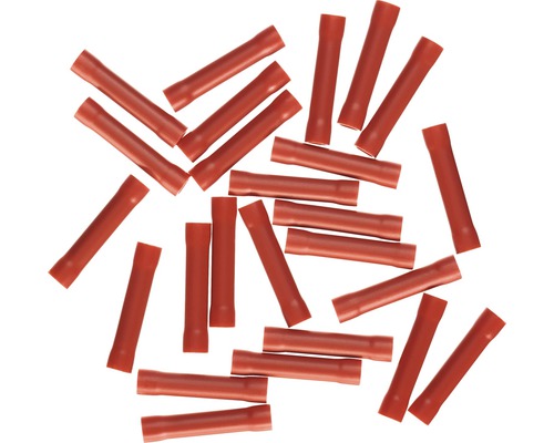 Raccord tubulaire bout à bout isolé 0,25-1,5 mm² rouge 25 pièces Haupa 260350