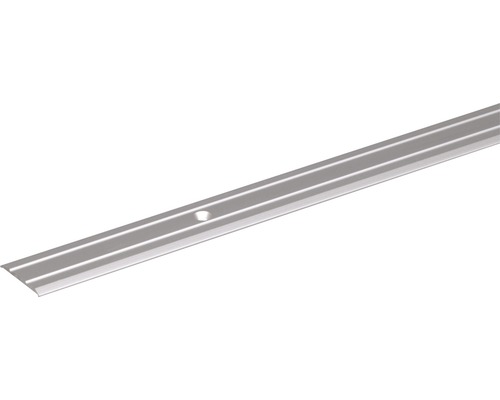 Übergangsprofil Alu silber eloxiert 25x1,8 mm, 2 m Übergangsprofil aus Metall mit Befestigungsloch