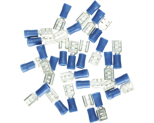 Cosse femelle plate isolée 1,5-2,5 mm² bleu 25 pièces Haupa 260394-0