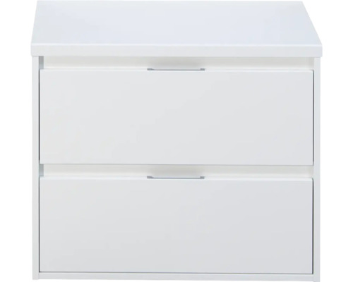 Ensemble de meubles de salle de bains Porto blanc haute brillance Meuble bas blanc avec deux tiroirs pour salle de bain