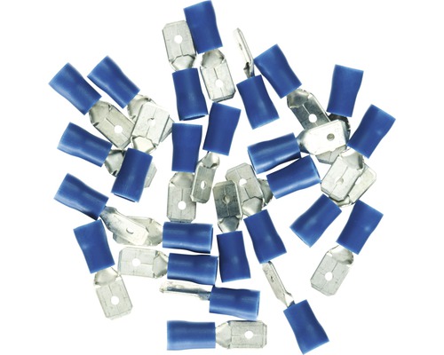Cosse mâle plate isolée 1,5-2,5 mm² bleu 25 pièces Haupa 260424