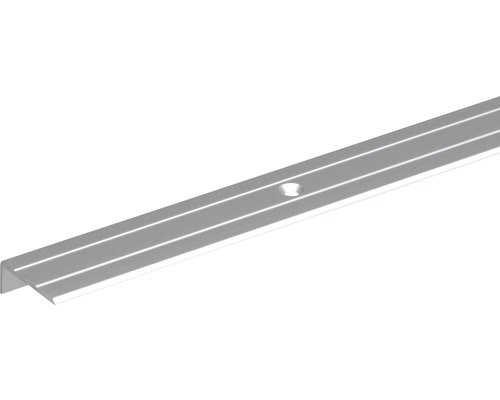 Treppenprofil Alu silber eloxiert 24,5x20x1,5 mm, 2 m Aluminiumprofil mit Schraubloch