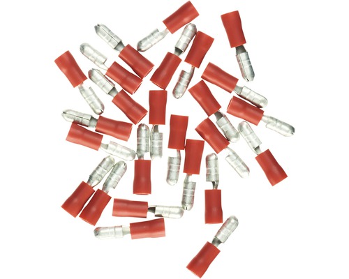 Connecteur rond isolé 0,5-1 mm² rouge 25 pièces Haupa 260446 Un assortiment de cosses de câble à isolation rouge
