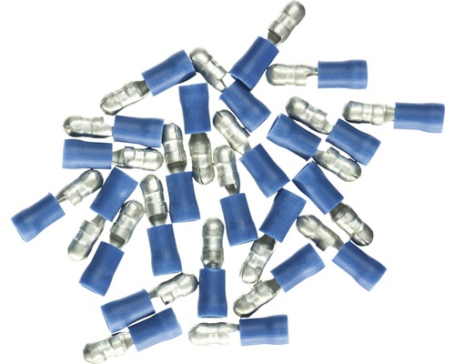 Connecteur rond isolé 1,5-2,5 mm² bleu 25 pièces Haupa 260448 Un groupe de contacts à cosse bleus