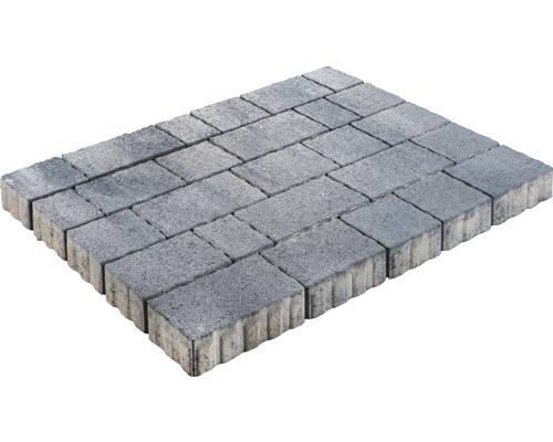 Pavé multiformat Natura Plano mélange gris anthracite épaisseur 8 cm (disponible uniquement par couches)