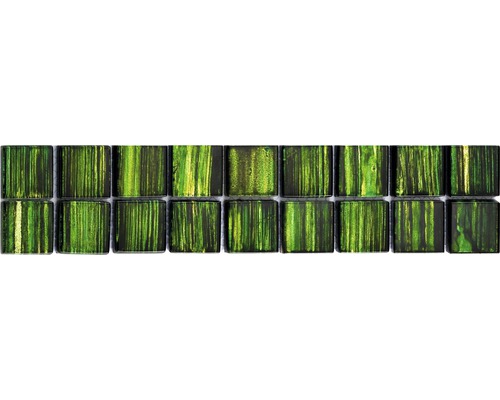 Glasbordüre Jewelry grün 6x28,8 cm