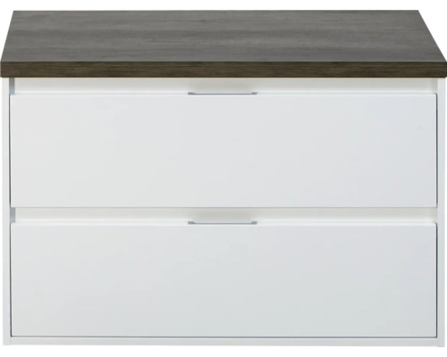Meuble sous-vasque Sanox Porto couleur de façade blanc à haute brillance brillant 90 x 59 x 50 cm