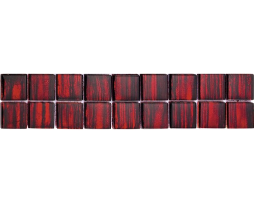 Glasbordüre Jewelry rot 6x28,8 cm