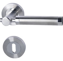 Garniture de poignée de porte en acier inoxydable avec rosettes