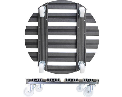 Runde Pflanzenroller aus Holz mit Rollen