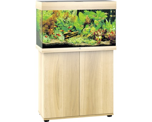 Aquariumkombination JUWEL Rio 125 SBX mit LED-Beleuchtung, Heizer, Filter und Unterschrank helles Holz