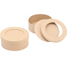 Boîte ronde en carton avec couvercle et inserts
