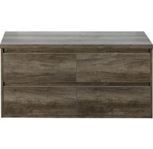Waschtischunterschrank Porto 120 cm mit Waschtischplatte 4 Schubladen Nebraska Eiche